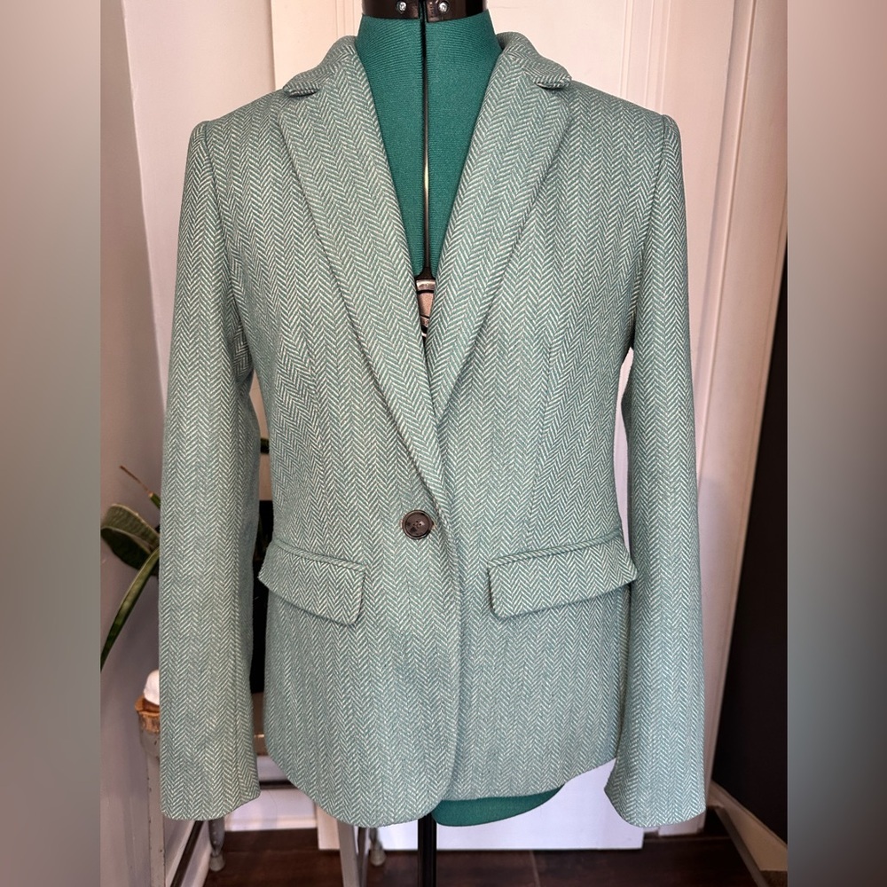 LOFT Blazer teal and grey size 2